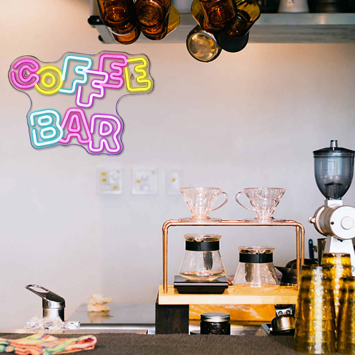 Coffee Bar – LED-neonreclame (5 V USB)