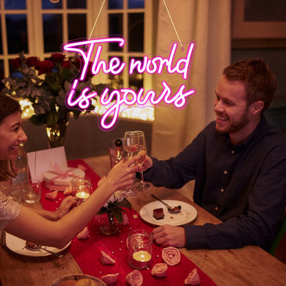 The World Is Yours 5V USB LED Neon Sign - Budget Friendly