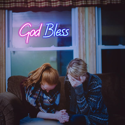 God Bless 5V USB LED Neon Sign - Budget Friendly