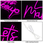 Let's Makeup – LED-neonreclame (5 V USB)