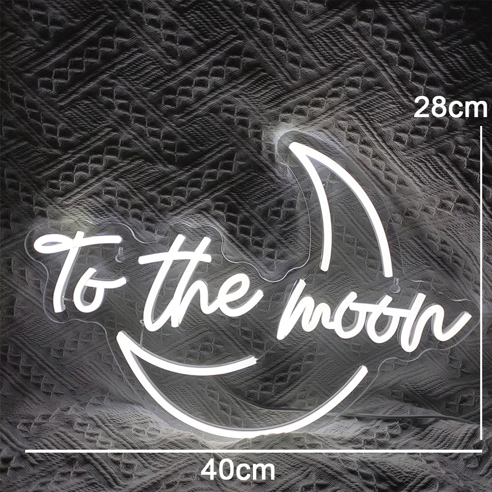 To the moon – Maansikkel – LED-neonbord (5 V USB)