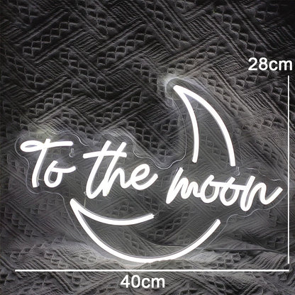 To The Moon 5V USB LED Neon Sign - Budget Friendly