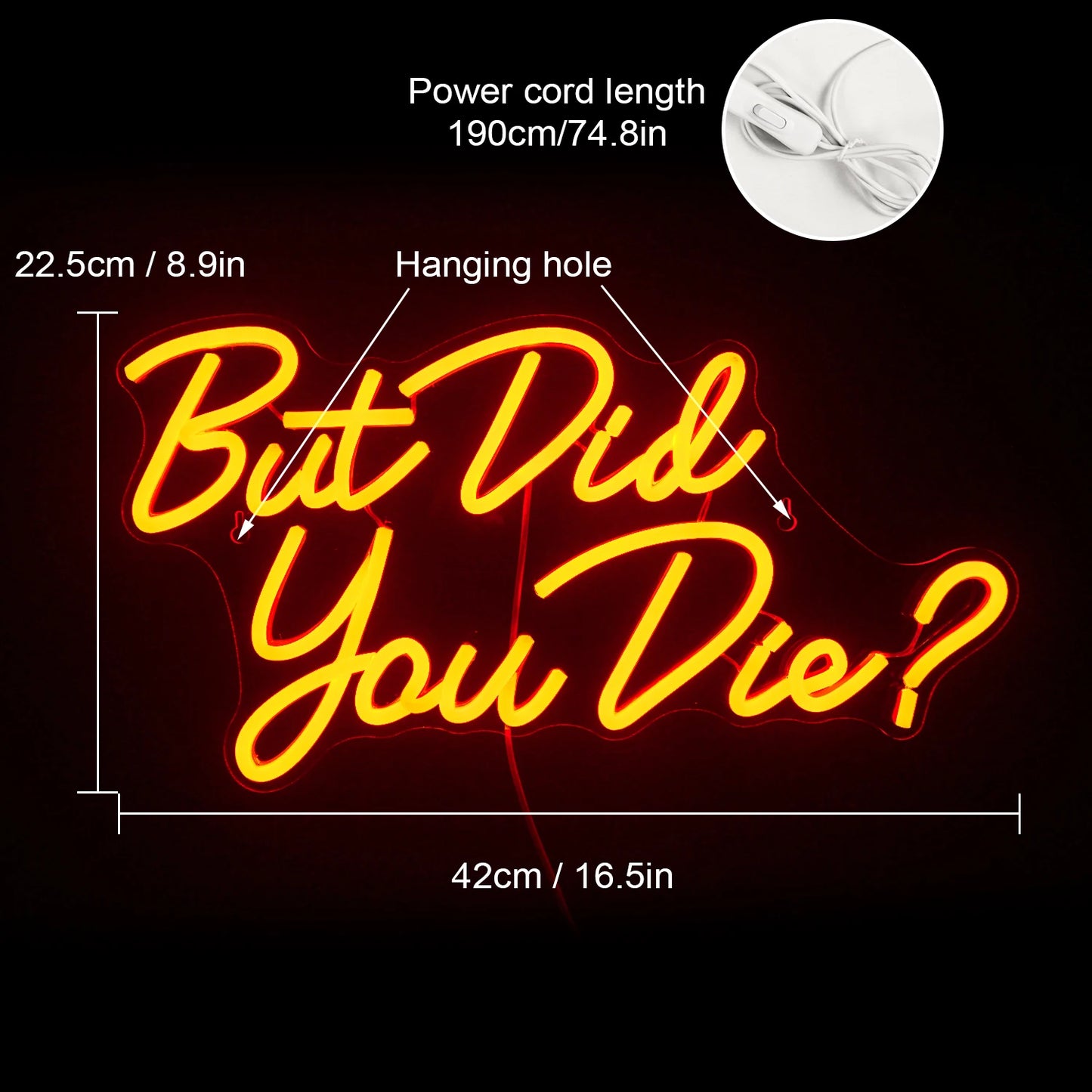 But did you die 5V USB LED Neon Sign - Budget Friendly
