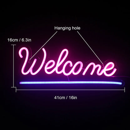 Welcome 5V USB LED Neon Sign - Budget Friendly