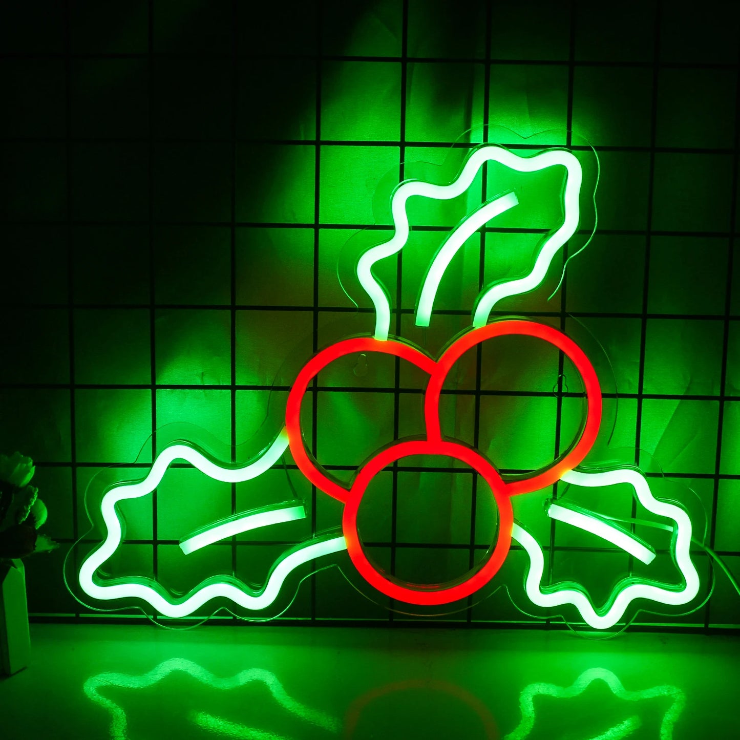 Christmas Decoration Holly Fruit 5V USB LED Neon Sign - Budget Friendly