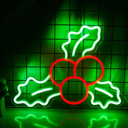 Christmas Decoration Holly Fruit 5V USB LED Neon Sign - Budget Friendly