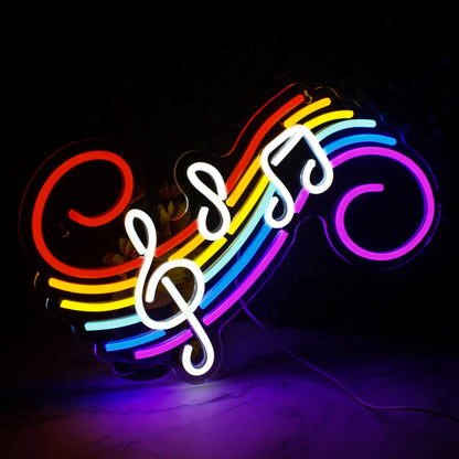 Colorful Musical Notes 5V USB LED Neon Sign - Budget Friendly