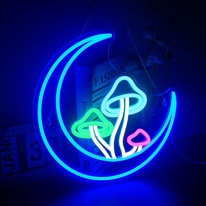 Moon Mushroom 5V USB LED Neon Sign - Budget Friendly