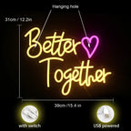 Better Together – Hart – LED-neonbord (5 V USB)