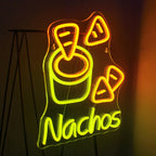 Nachos – Tortillachips en dip – LED-neonreclame (5 V USB)