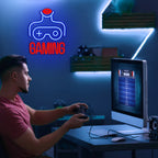 GAMING – Vrouw en gamecontroller – LED-neonbord (5 V USB)
