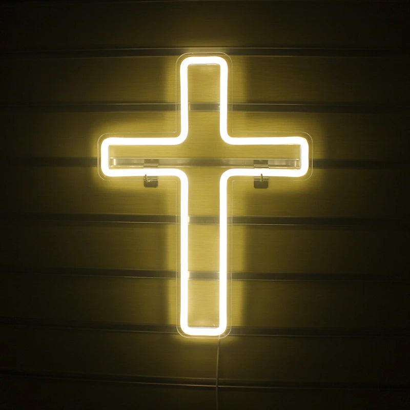 Cross 5V USB LED Neon Sign - Budget Friendly