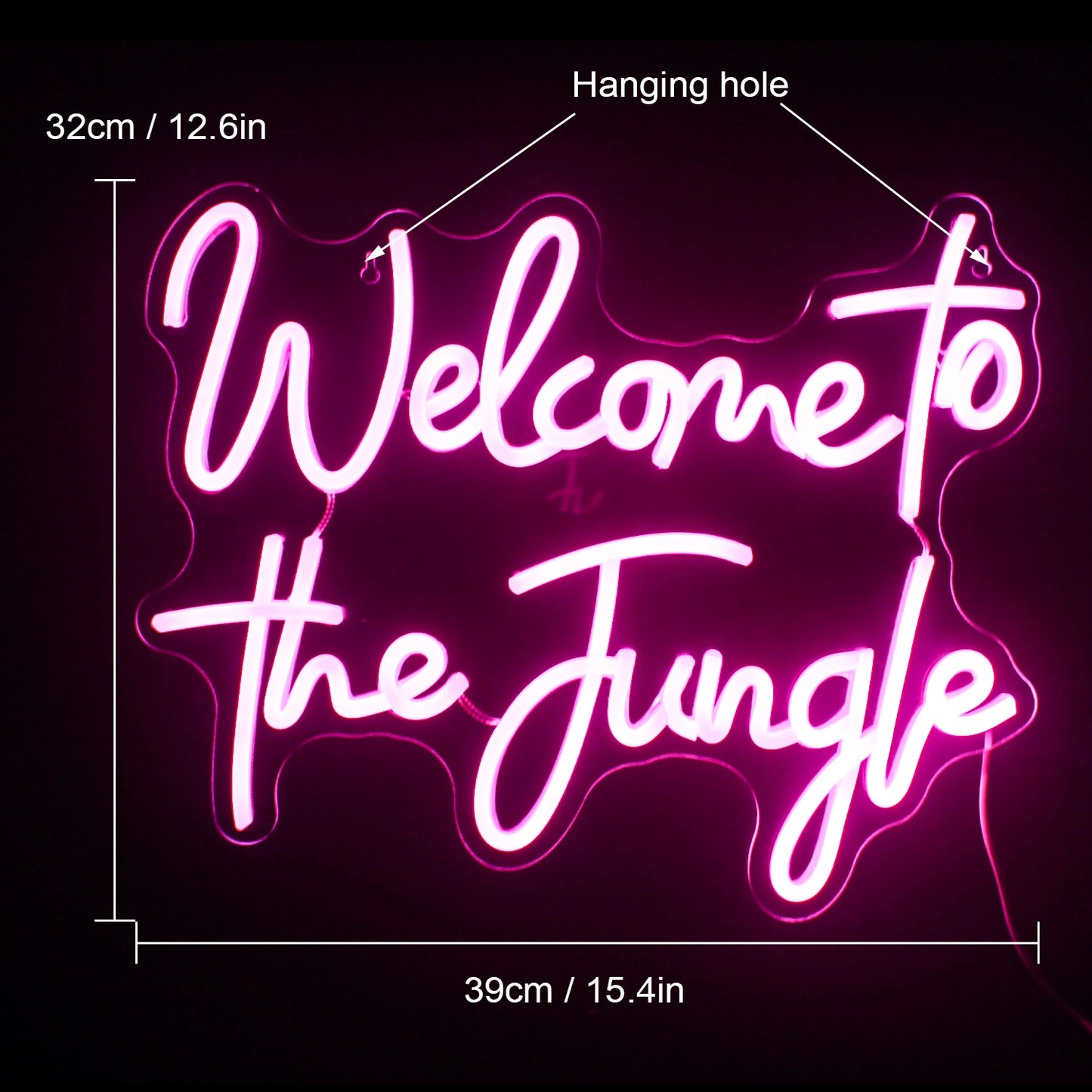 Welcome to the Jungle 5V USB LED Neon Sign - Budget Friendly