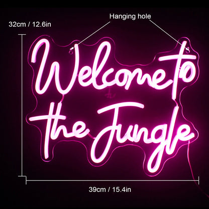 Welcome to the Jungle 5V USB LED Neon Sign - Budget Friendly