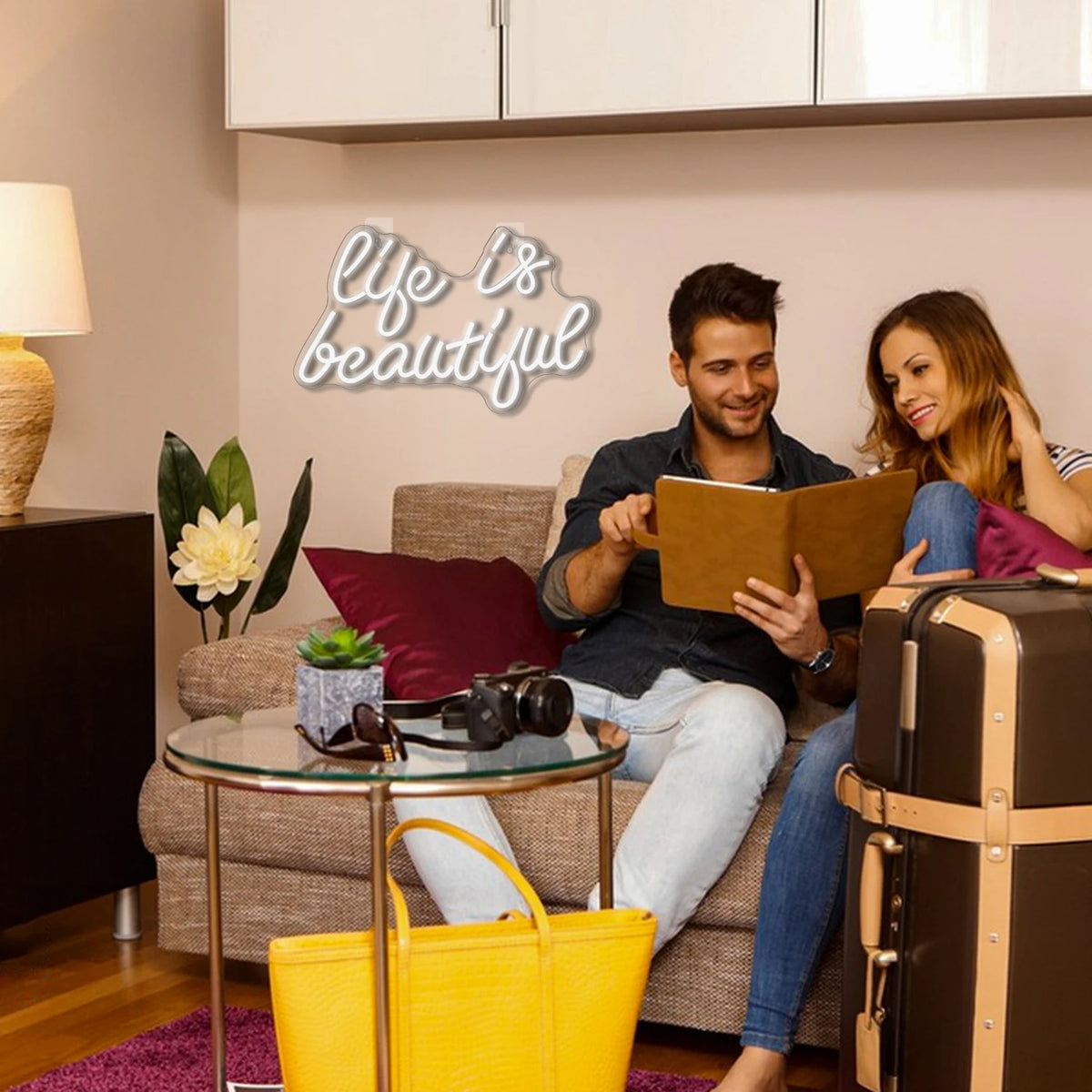 Life is Beautiful – LED-neonbord (5 V USB)