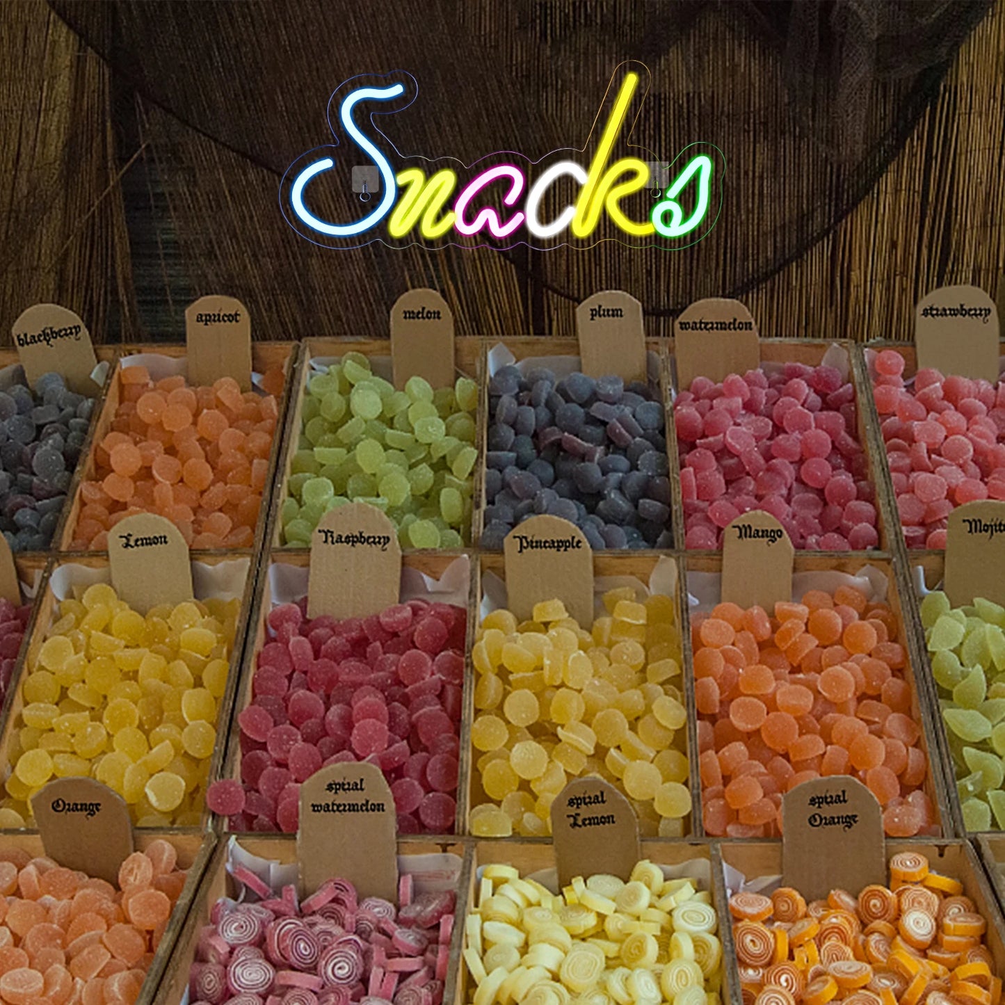 Colorful Snacks 5V USB LED Neon Sign - Budget Friendly