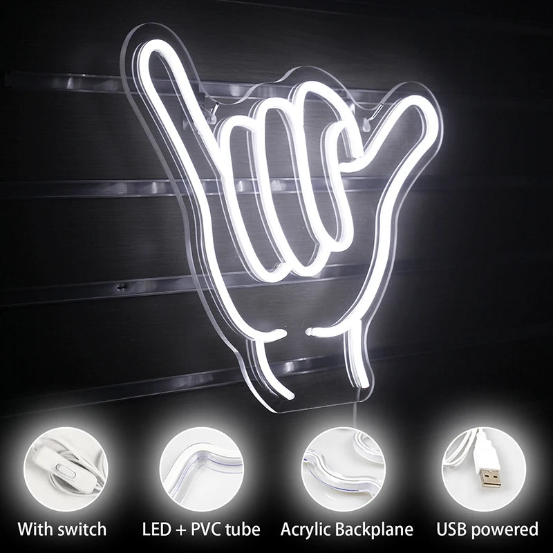 Gesture Encourage Praise 5V USB LED Neon Sign - Budget Friendly