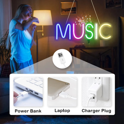 Music 5V USB LED Neon Sign - Budget Friendly