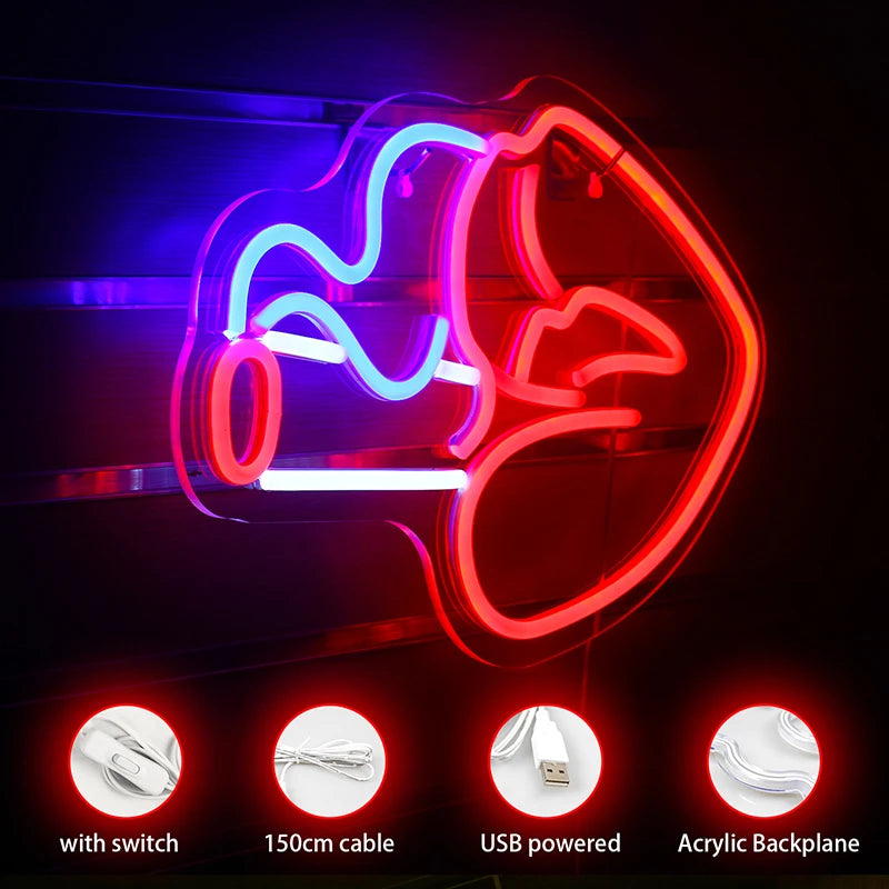 Smoking Mouth Woman Sexy 5V USB LED Neon Sign - Budget Friendly