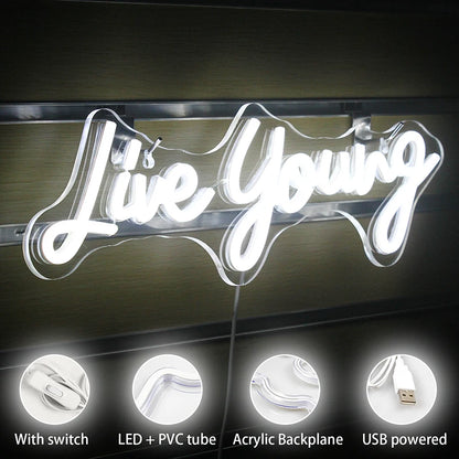 Live Young 5V USB LED Neon Sign - Budget Friendly