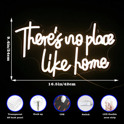 There's No Place Like Home 5V USB LED Neon Sign - Budget Friendly
