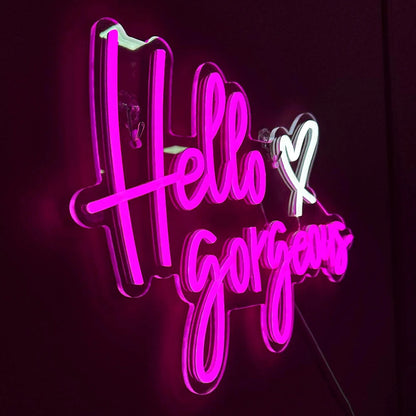 Hello Gorgeous 5V USB LED Neon Sign - Budget Friendly