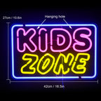 KIDS ZONE – Rechthoekig kader – LED-neonbord (5 V USB)