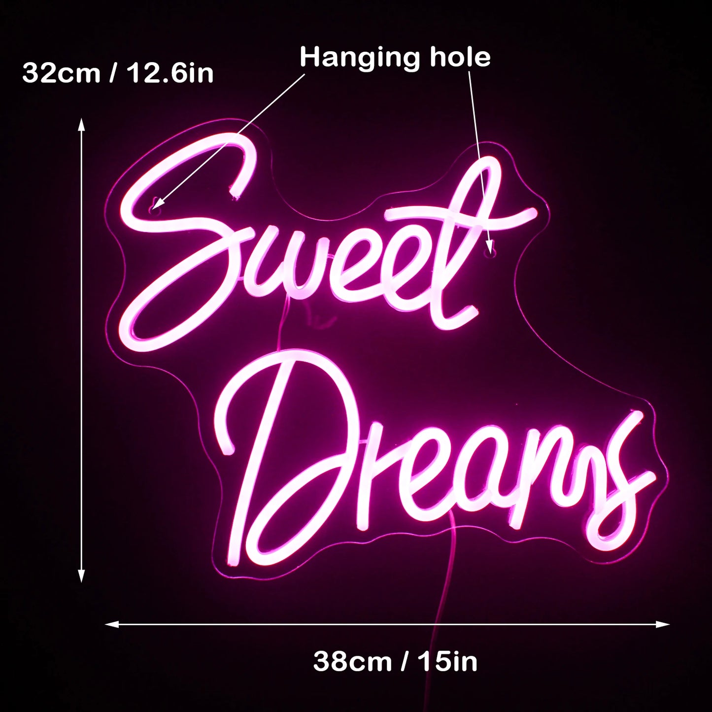 Sweet Dreams 5V USB LED Neon Sign - Budget Friendly