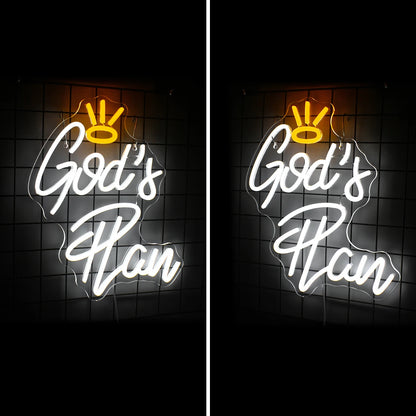 God's Plan Letter 5V USB LED Neon Sign - Budget Friendly