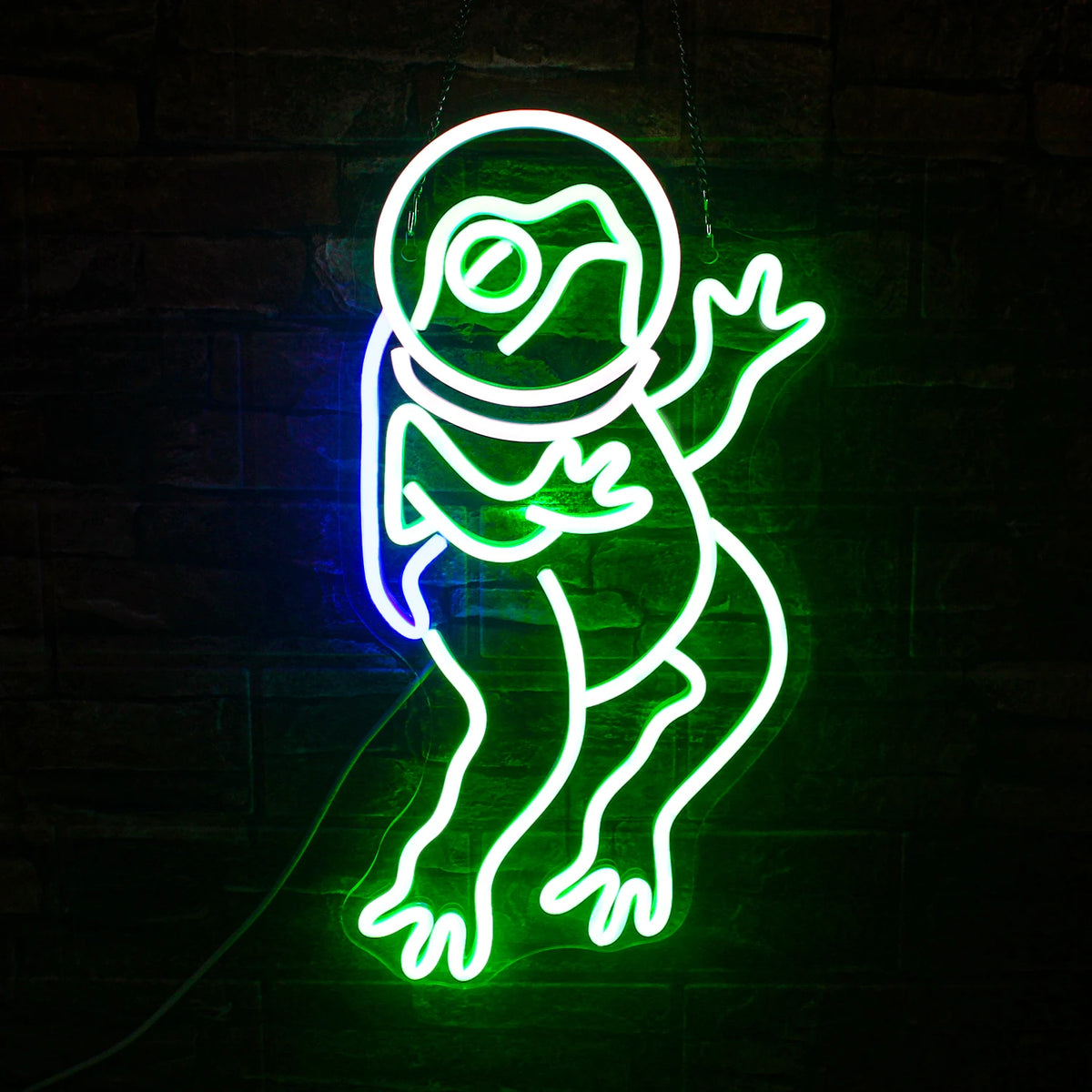 Groene kikker – LED-neonbord (5 V USB)