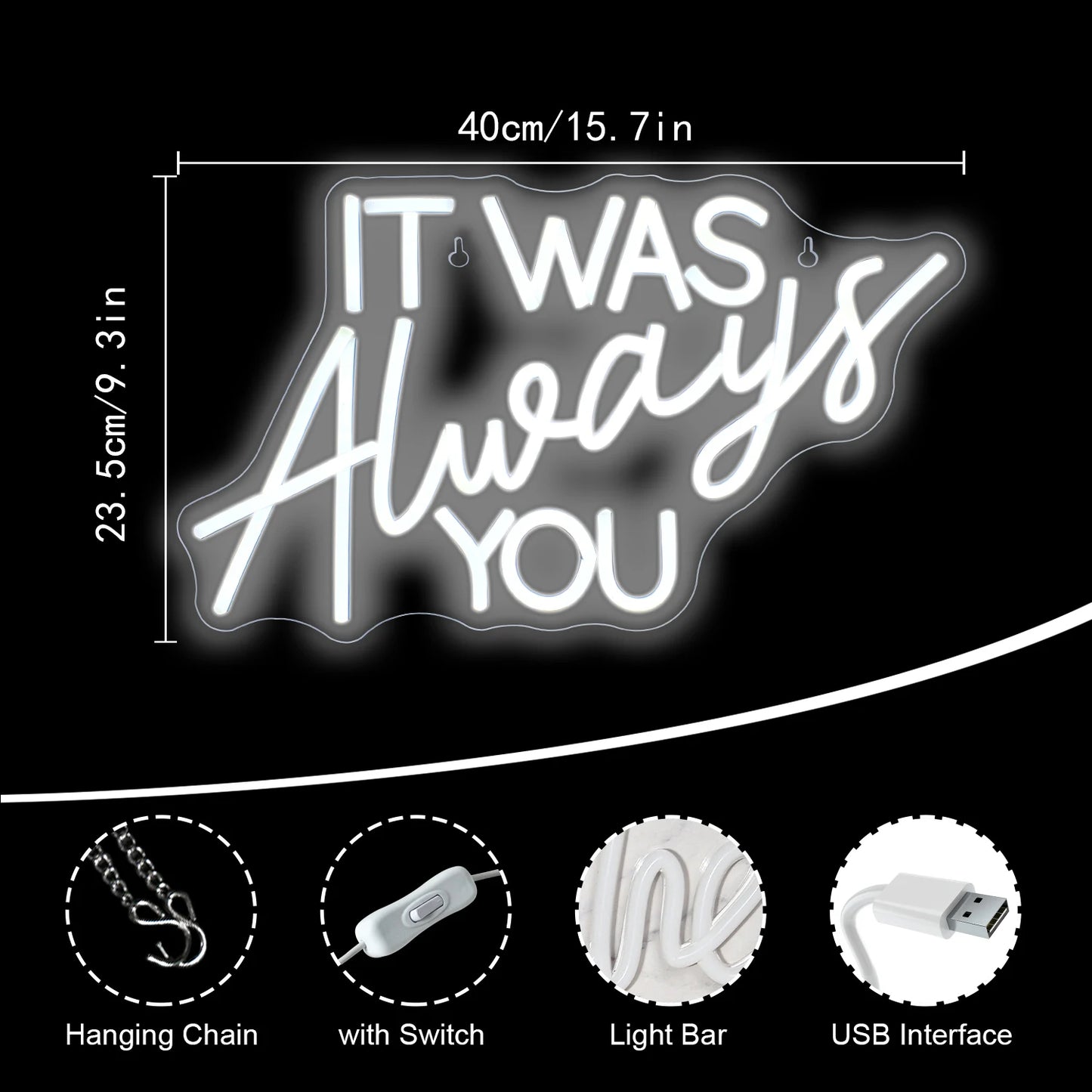 It Was Always You 5V USB LED Neon Sign - Budget Friendly