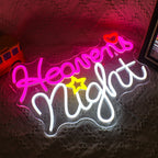 Heavens Night – Hart en ster – LED-neonbord (5 V USB)