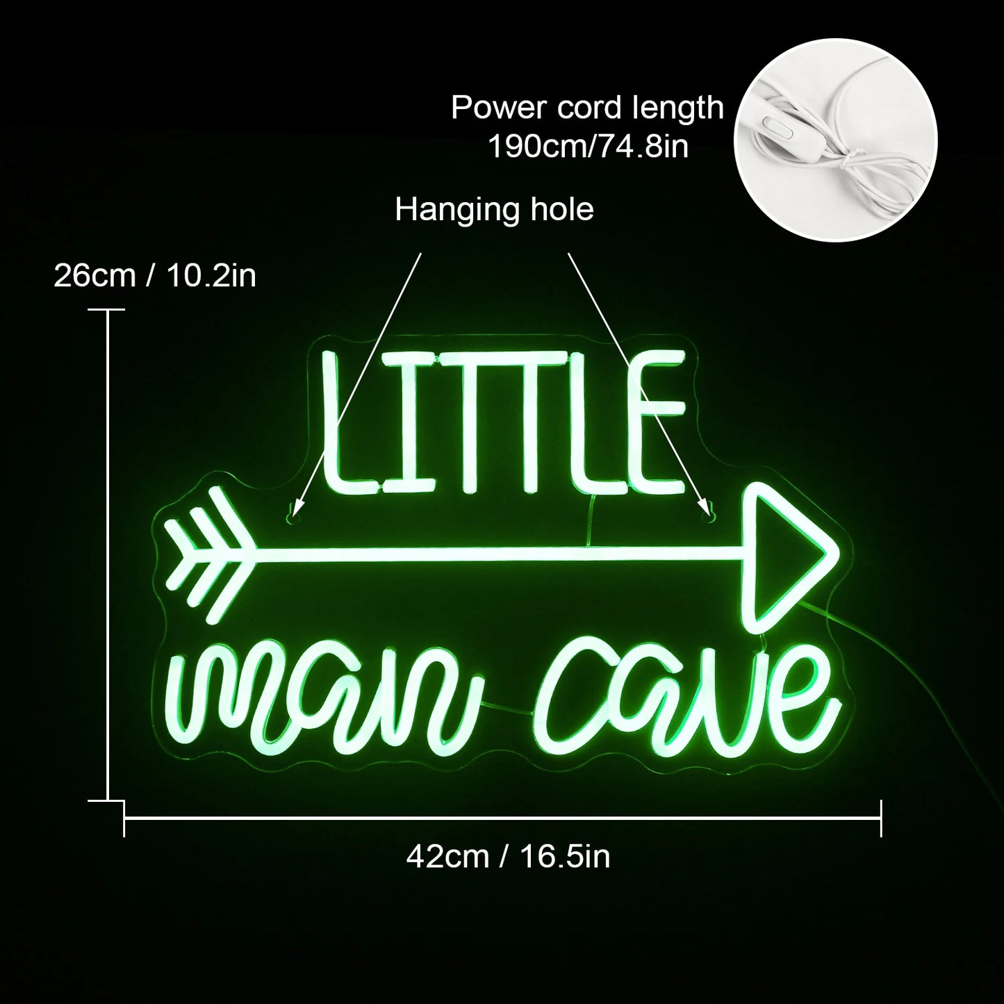 Man Cave 5V USB LED Neon Sign - Budget Friendly