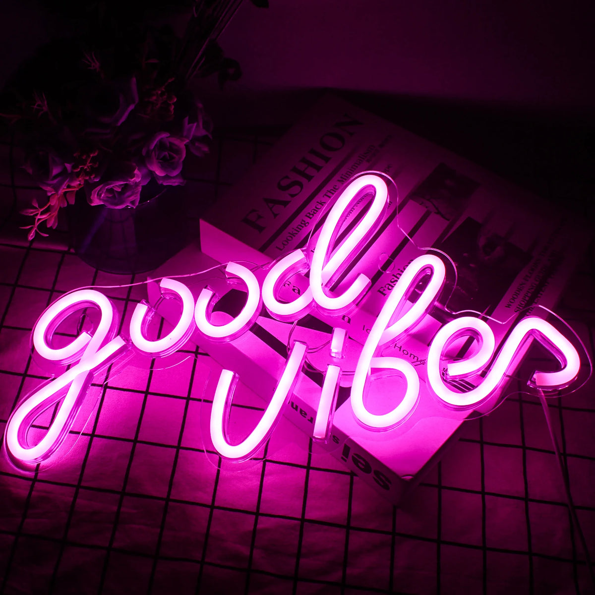 Good Vibes 5V USB LED Neon Sign - Budget Friendly