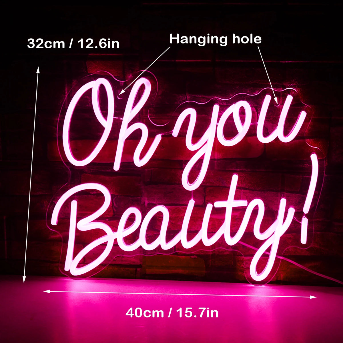 Oh You Beauty – LED-neonreclame (5 V USB)