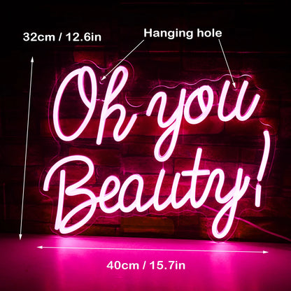 Oh You Beauty 5V USB LED Neon Sign - Budget Friendly