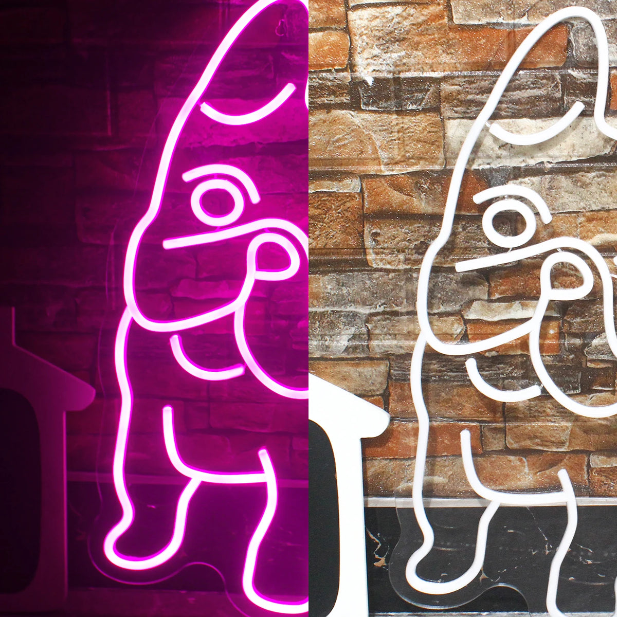 Roze hond – LED-neonbord (5 V USB)