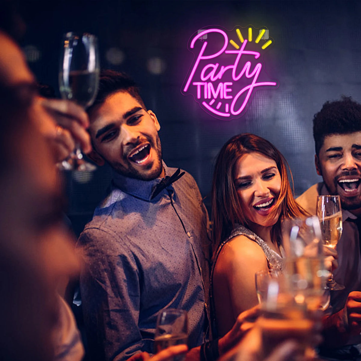 Party TIME – Lichtstralen – LED-neonbord (5 V USB)