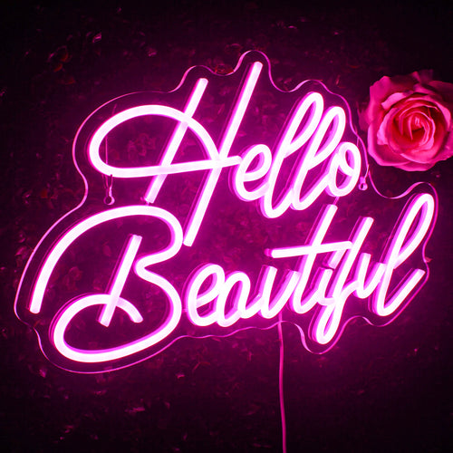 Hello Beautiful – Schrijfletters – LED-neonreclame (5 V USB)