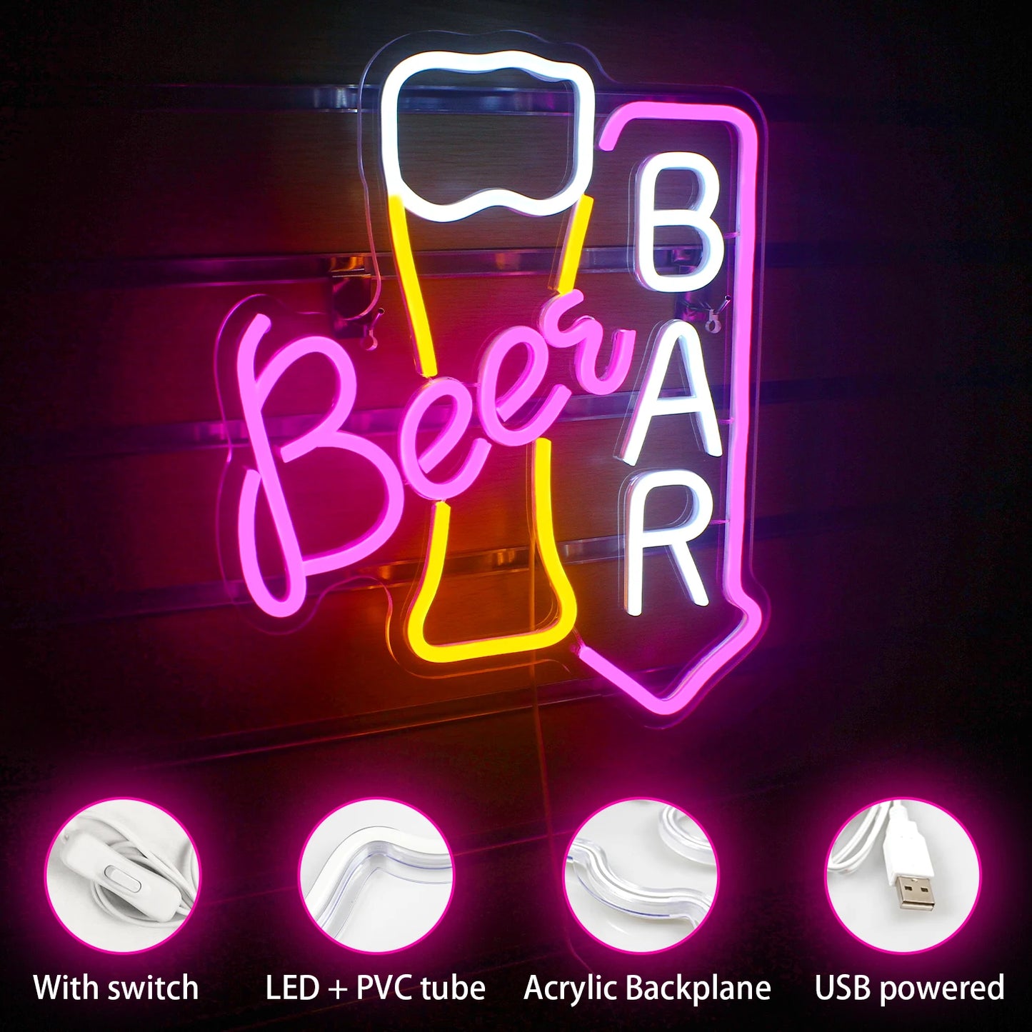 Beer Bar 5V USB LED Neon Sign - Budget Friendly