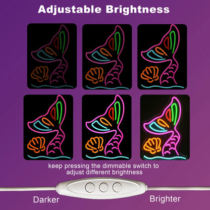 Mermaid Tails for Girls Mermaid 5V USB LED Neon Sign - Budget Friendly