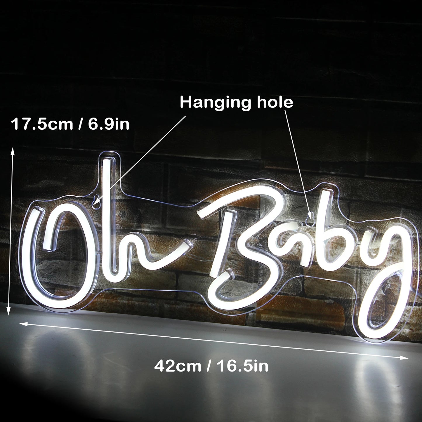 Oh Baby 5V USB LED Neon Sign - Budget Friendly