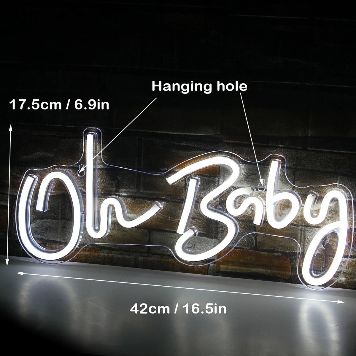 Oh Baby 5V USB LED Neon Sign - Budget Friendly