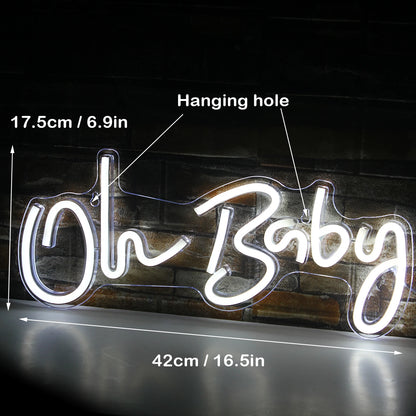 Oh Baby 5V USB LED Neon Sign - Budget Friendly