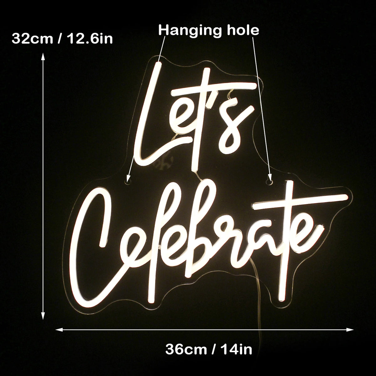 Let's Celebrate – LED-neonbord (5 V USB)