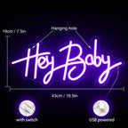 Hey Baby 5V USB LED Neon Sign - Budget Friendly