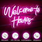 Welcome to Hades 5V USB LED Neon Sign - Budget Friendly