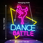 DANCE BATTLE – Danser en driehoeksomtrek – LED-neonbord (5 V USB)