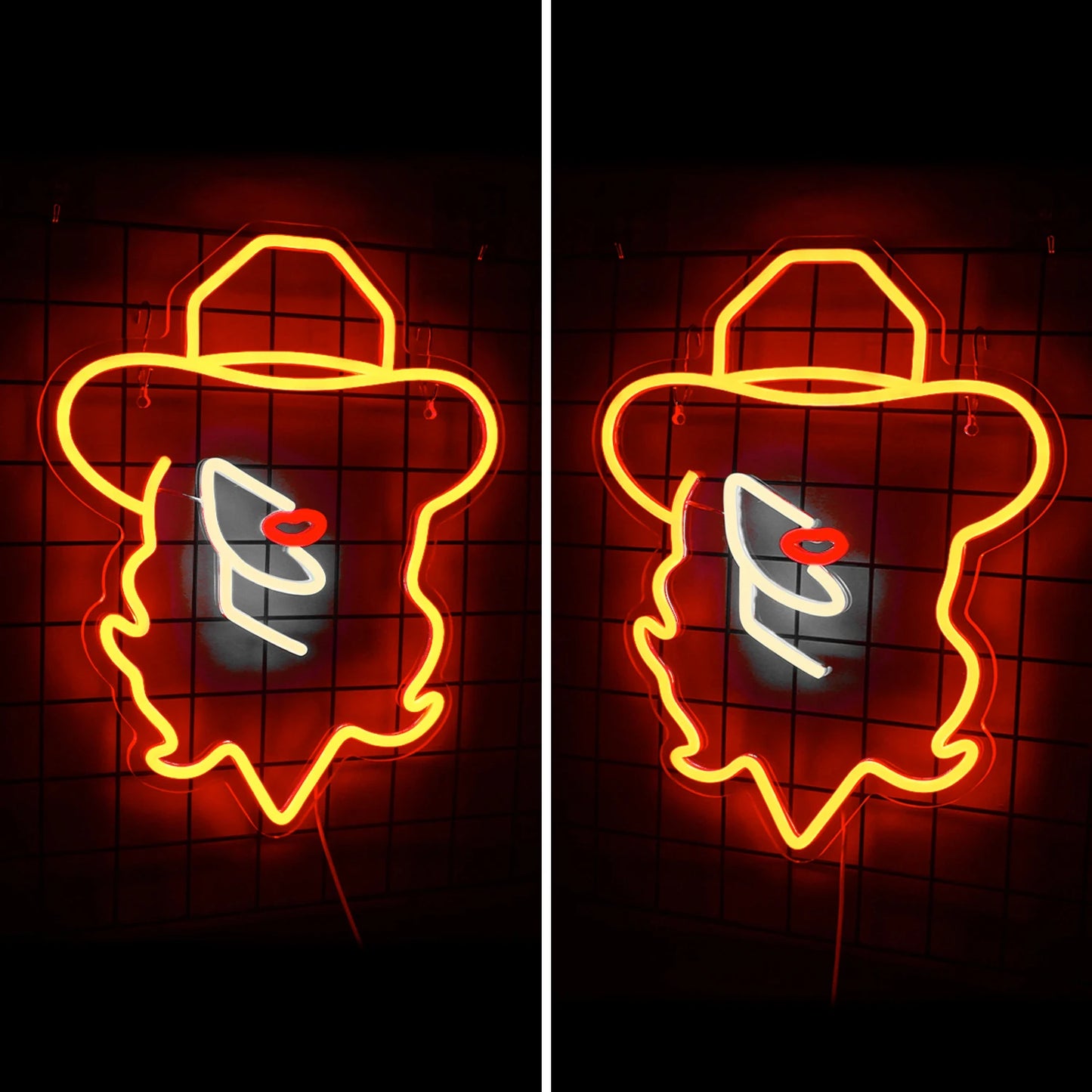 Cowboy Girl Hats 5V USB LED Neon Sign - Budget Friendly