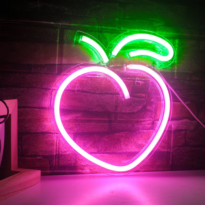 Peach 5V USB LED Neon Sign - Budget Friendly